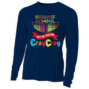 100 Days Of School Got Me Feeling Cray Cray Cooling Performance Long Sleeve Crew