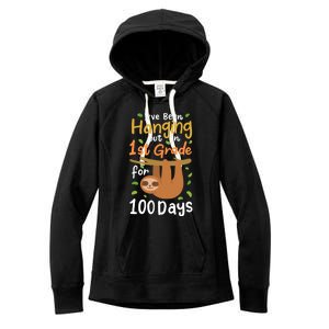 100 Days Of School Sloth 1St Grade Student Cute Gift Women's Fleece Hoodie