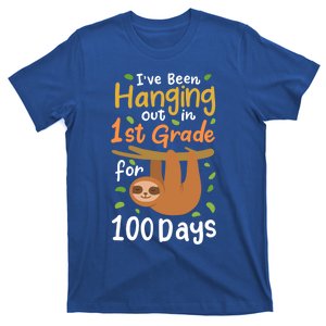 100 Days Of School Sloth 1St Grade Student Cute Gift T-Shirt