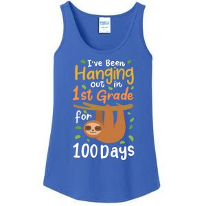 100 Days Of School Sloth 1St Grade Student Cute Gift Ladies Essential Tank