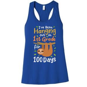 100 Days Of School Sloth 1St Grade Student Cute Gift Women's Racerback Tank