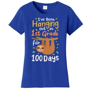 100 Days Of School Sloth 1St Grade Student Cute Gift Women's T-Shirt