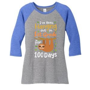 100 Days Of School Sloth 1St Grade Student Cute Gift Women's Tri-Blend 3/4-Sleeve Raglan Shirt