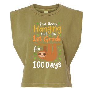 100 Days Of School Sloth 1St Grade Student Cute Gift Garment-Dyed Women's Muscle Tee