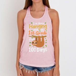 100 Days Of School Sloth 1St Grade Student Cute Gift Women's Knotted Racerback Tank