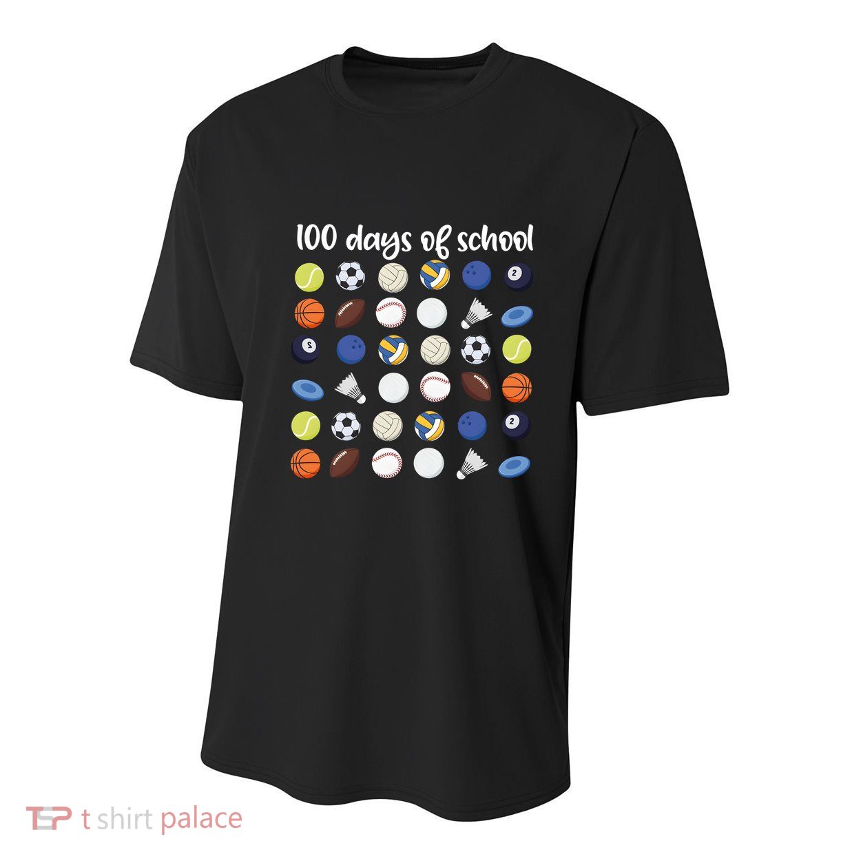 100th Days Of School Pe Teacher Youth Performance Sprint T-Shirt