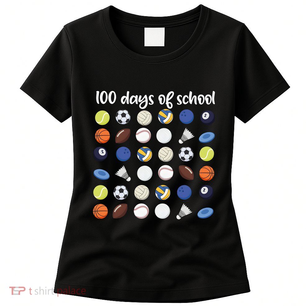 100th Days Of School Pe Teacher Womens T-Shirt