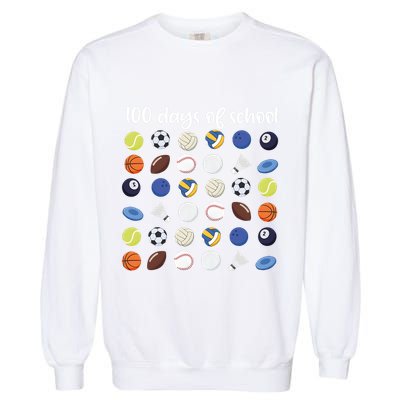 100th Days Of School Pe Teacher Garment-Dyed Sweatshirt