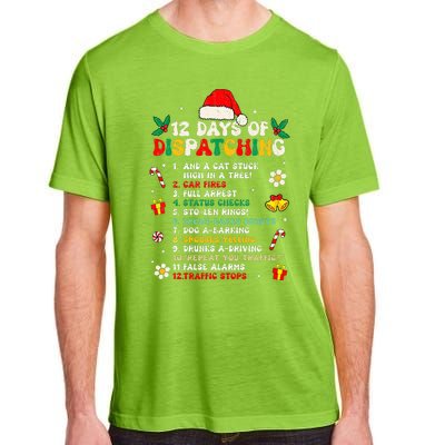 12 Days Of Dispatching Christmas Pajama Xmas Dispatcher  Adult ChromaSoft Performance T-Shirt