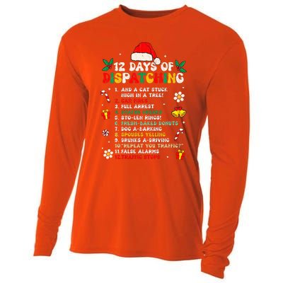 12 Days Of Dispatching Christmas Pajama Xmas Dispatcher  Cooling Performance Long Sleeve Crew