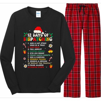 12 Days Of Dispatching Christmas Pajama Xmas Dispatcher  Long Sleeve Pajama Set