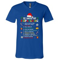 12 Days Of Dispatching Christmas Pajama Xmas Dispatcher  V-Neck T-Shirt