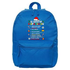 12 Days Of Dispatching Christmas Pajama Xmas Dispatcher  16 in Basic Backpack