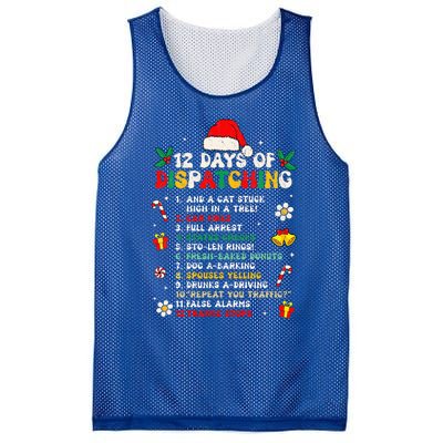 12 Days Of Dispatching Christmas Pajama Xmas Dispatcher  Mesh Reversible Basketball Jersey Tank