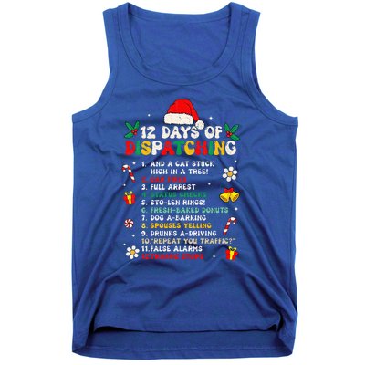 12 Days Of Dispatching Christmas Pajama Xmas Dispatcher  Tank Top