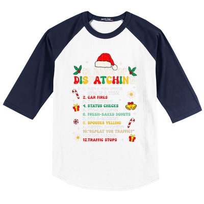 12 Days Of Dispatching Christmas Pajama Xmas Dispatcher  Baseball Sleeve Shirt