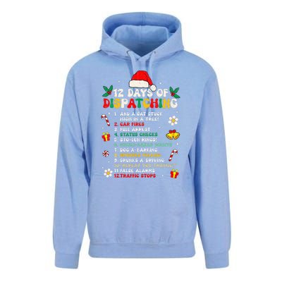 12 Days Of Dispatching Christmas Pajama Xmas Dispatcher  Unisex Surf Hoodie