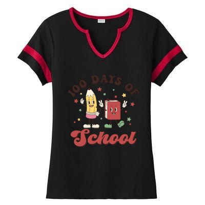 100 Days Of School 100th Day Of School Ladies Halftime Notch Neck Tee