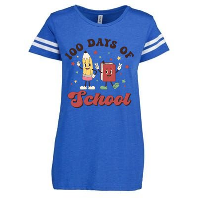 100 Days Of School 100th Day Of School Enza Ladies Jersey Football T-Shirt