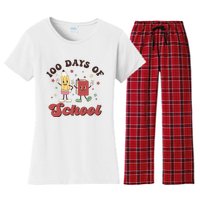 100 Days Of School 100th Day Of School Women's Flannel Pajama Set