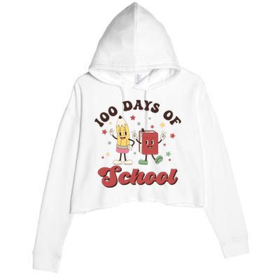 100 Days Of School 100th Day Of School Crop Fleece Hoodie