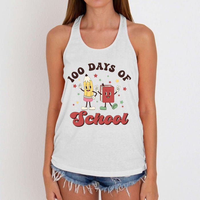 100 Days Of School 100th Day Of School Women's Knotted Racerback Tank