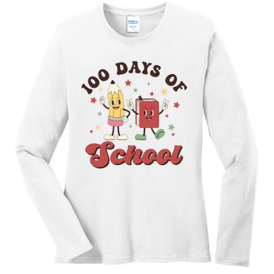 100 Days Of School 100th Day Of School Ladies Long Sleeve Shirt