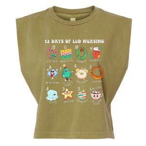 12 Days Of L&D Unit Nursing Labor & Delivery Nurse Christmas Garment-Dyed Women's Muscle Tee