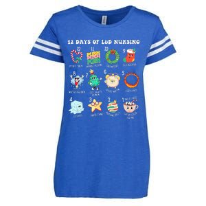 12 Days Of L&D Unit Nursing Labor & Delivery Nurse Christmas Enza Ladies Jersey Football T-Shirt