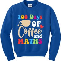 100 Days Of Coffee And Maths 100th Day School Math Teacher Funny Gift Kids Sweatshirt