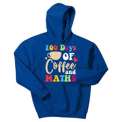 100 Days Of Coffee And Maths 100th Day School Math Teacher Funny Gift Kids Hoodie