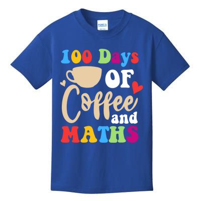 100 Days Of Coffee And Maths 100th Day School Math Teacher Funny Gift Kids T-Shirt