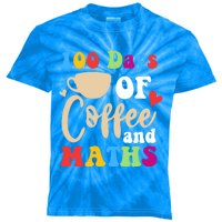 100 Days Of Coffee And Maths 100th Day School Math Teacher Funny Gift Kids Tie-Dye T-Shirt