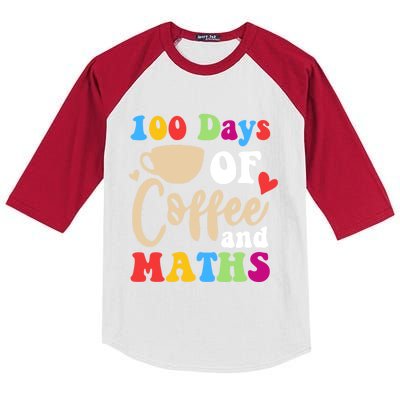 100 Days Of Coffee And Maths 100th Day School Math Teacher Funny Gift Kids Colorblock Raglan Jersey