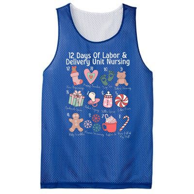 12 Days Of Labor and Delivery Unit Nursing Nurse Christmas  Mesh Reversible Basketball Jersey Tank