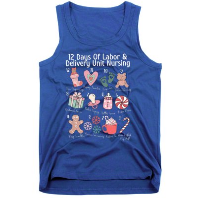 12 Days Of Labor and Delivery Unit Nursing Nurse Christmas  Tank Top