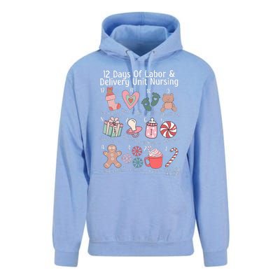 12 Days Of Labor and Delivery Unit Nursing Nurse Christmas  Unisex Surf Hoodie