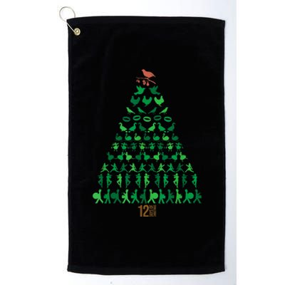 12 Days Of Christmas Tree Classic Holiday Christmas Carol Platinum Collection Golf Towel