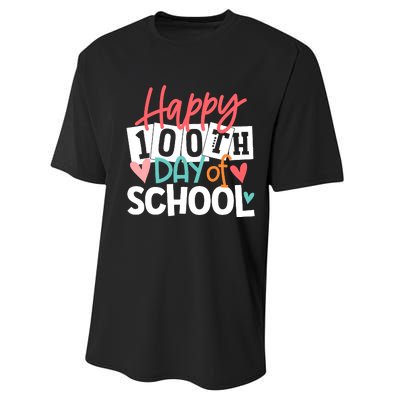 100th Day Of School Teachers Wo Happy 100 Days Performance Sprint T-Shirt