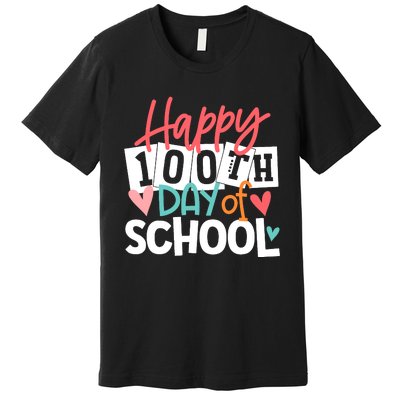 100th Day Of School Teachers Wo Happy 100 Days Premium T-Shirt