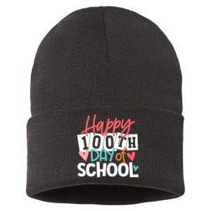 100th Day Of School Teachers Wo Happy 100 Days Sustainable Knit Beanie