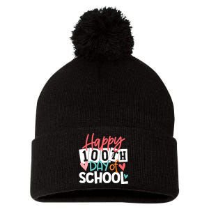 100th Day Of School Teachers Wo Happy 100 Days Pom Pom 12in Knit Beanie