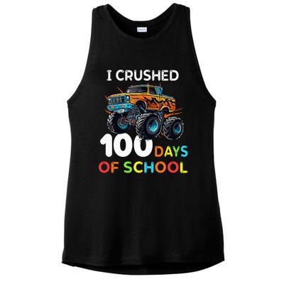 100 Days Of School Monster Truck 100th Day Of School Ladies PosiCharge Tri-Blend Wicking Tank