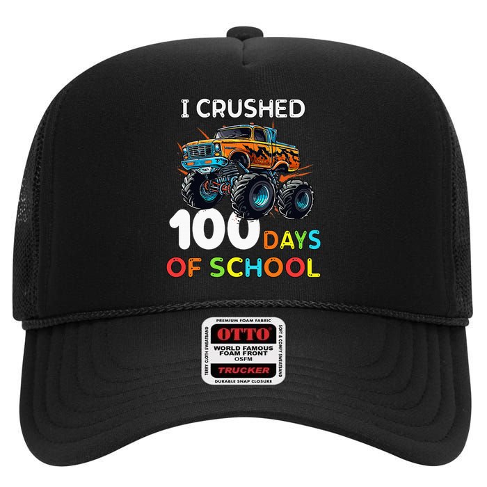 100 Days Of School Monster Truck 100th Day Of School High Crown Mesh Back Trucker Hat