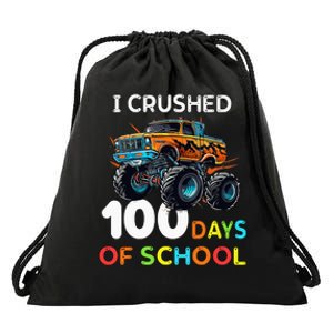 100 Days Of School Monster Truck 100th Day Of School Drawstring Bag