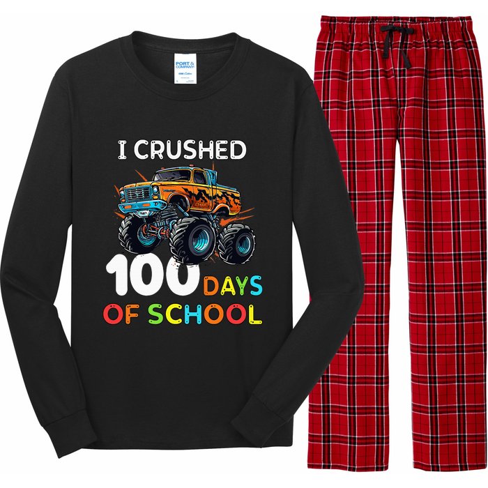 100 Days Of School Monster Truck 100th Day Of School Long Sleeve Pajama Set