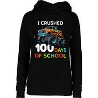 100 Days Of School Monster Truck 100th Day Of School Womens Funnel Neck Pullover Hood