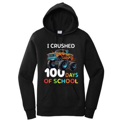 100 Days Of School Monster Truck 100th Day Of School Women's Pullover Hoodie