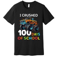 100 Days Of School Monster Truck 100th Day Of School Premium T-Shirt