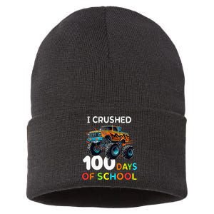 100 Days Of School Monster Truck 100th Day Of School Sustainable Knit Beanie